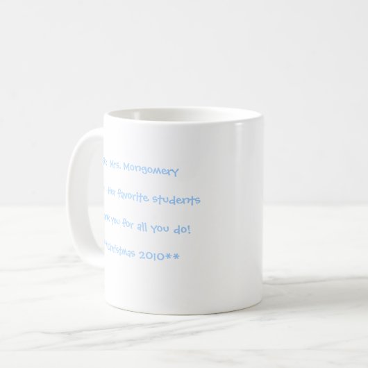 Mug Enseignant de l'école primaire Message inspirant (Devant gauche)