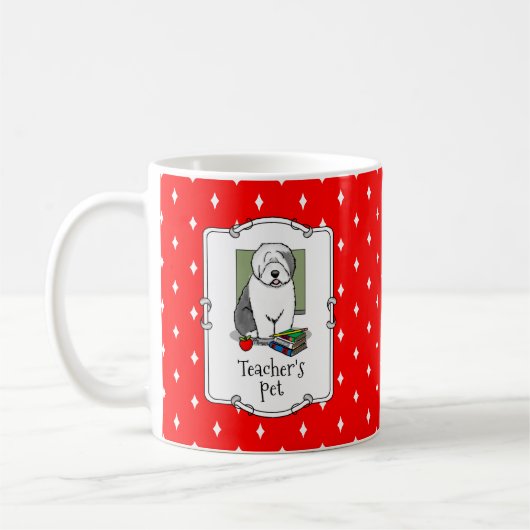 Mug Enseignant de l'école Vieux chien de mouton anglai (Gauche)