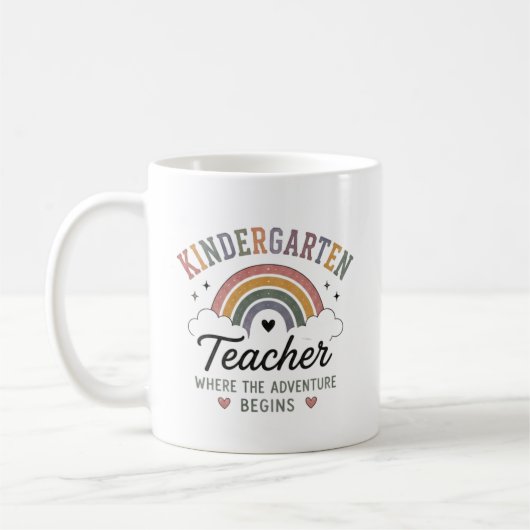 Mug Enseignant de Maternelle Là Où L'Aventure Commence (Gauche)