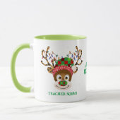 Mug Enseignant de Noël Squad Reindeer Enseignant Vert (Gauche)
