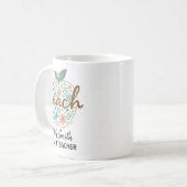 Mug enseignant de pomme florale | Appréciation de (Devant gauche)