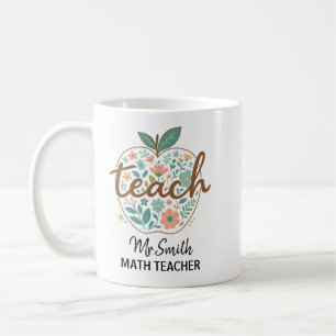 Mug enseignant de pomme florale Appréciation de
