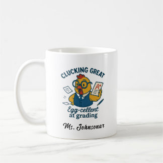 Mug Enseignant de poulet avec lunettes de vue Papier d