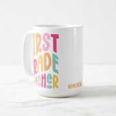 Mug Enseignant de Première Année Conception de Typogra (Devant gauche)