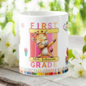 Mug Enseignant de première année Dabbing Giraffe