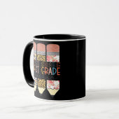 Mug Enseignant de première année drôle léopard crayon (Devant gauche)