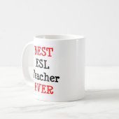 Mug Enseignant d'esl, meilleur (Devant gauche)