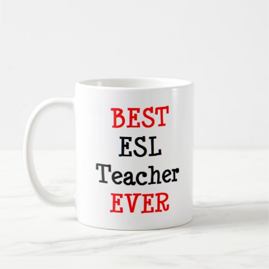 Mug Enseignant d'esl, meilleur (Gauche)