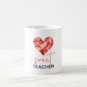 Mug Enseignant doux avec cœur de diamant rouge (Centre)