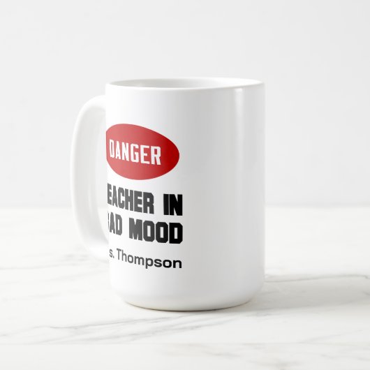 Mug Enseignant drôle dans la mauvaise humeur (Devant gauche)