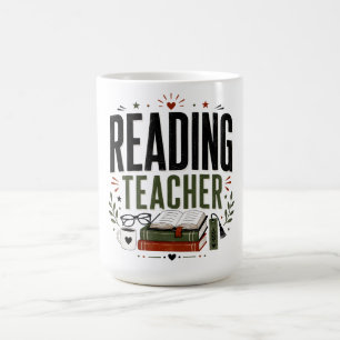 Mug Enseignant en lecture Design amateur de livres vin