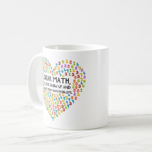 Mug Enseignant en mathématiques amusant Coeur arc-en-c (Devant gauche)
