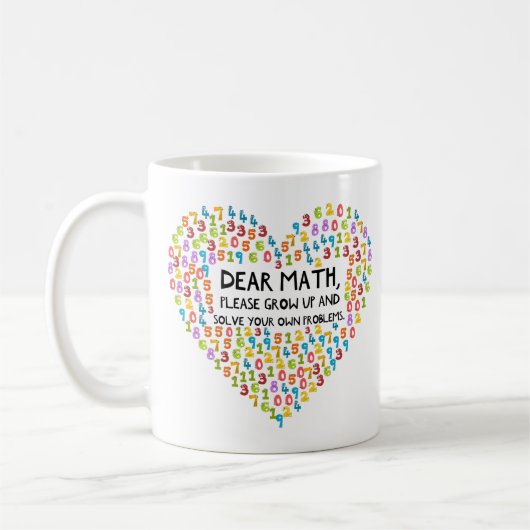 Mug Enseignant en mathématiques amusant Coeur arc-en-c (Gauche)