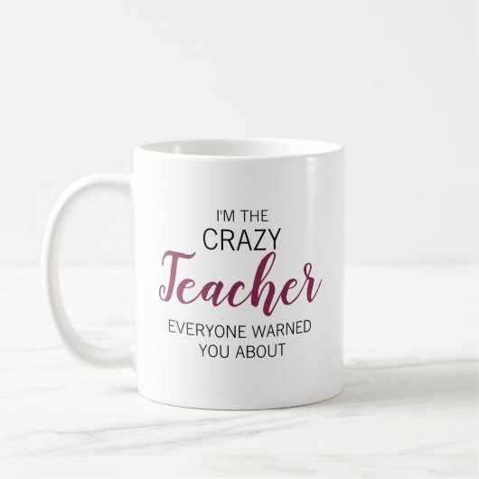 Mug Enseignant Fou Nom Personnalisé (Gauche)