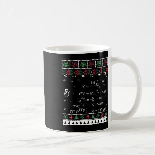 Mug Enseignant Funky Math Noël Joyeux Noël En Eq Math (Droite)