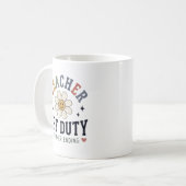 Mug Enseignant hors service drôle de fin d'été Enseign (Devant gauche)