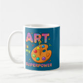 Mug Enseignant - L'art est mon superwer professeur d'a (Gauche)