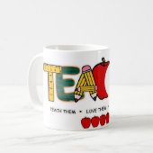 Mug Enseignant les enseigner, les aimer, les regarder (Devant gauche)