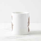 Mug Enseignant | Lettre initiale de monogramme marron  (Centre)