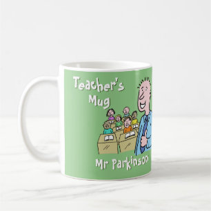 Mug Enseignant mâle blanc avec classe