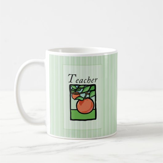 Mug Enseignant Merci Gift Mug, Pomme (Gauche)