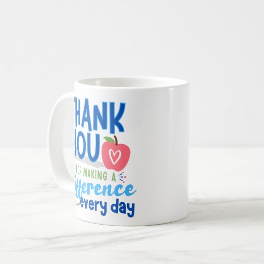 Mug Enseignant Merci, Merci principal (Devant gauche)