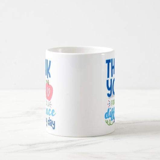 Mug Enseignant Merci, Merci principal (Centre)