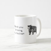 Mug Enseignant Merci Ours noir rustique (Devant droit)