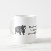 Mug Enseignant Merci Ours noir rustique (Devant gauche)