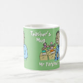 Mug Enseignant noir des Caraïbes afro dans sa classe (Devant droit)