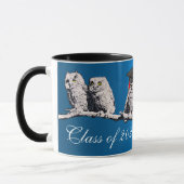 Mug ENSEIGNANT OWL, PETIT OWLS DIPLÔMÉ PARTIE Bleu (Gauche)