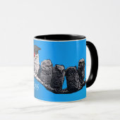 Mug ENSEIGNANT OWL, PETIT OWLS DIPLÔMÉ PARTIE Bleu (Devant droit)