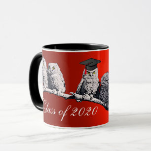 Mug ENSEIGNANT OWL, PETITE OWLS GRADUTY PARTY Red