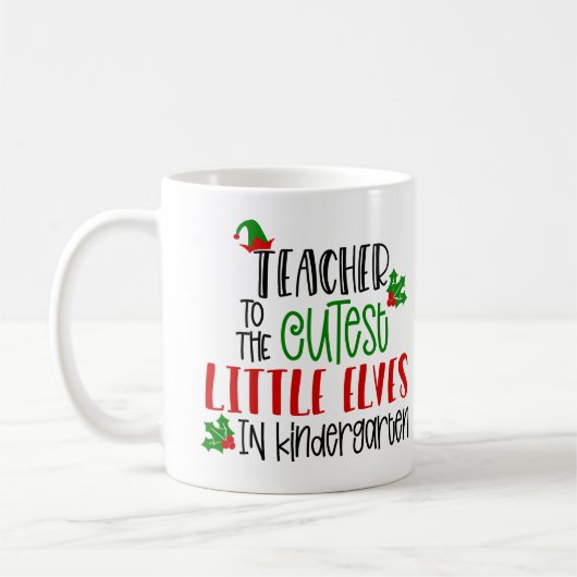 Mug Enseignant personnalisé au cadeau des elfes les pl (Gauche)
