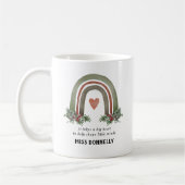 Mug Enseignant personnalisé Noël Arc-en-ciel (Gauche)