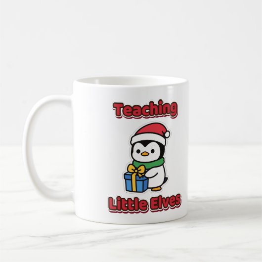 Mug Enseignant Petits Elfes Noël Professeur (Gauche)
