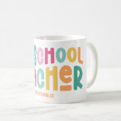 Mug Enseignant préscolaire Texte coloré Personnalisé (Devant droit)