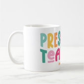 Mug Enseignant préscolaire Texte coloré Personnalisé (Gauche)