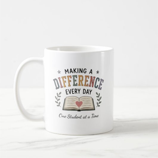 Mug Enseignant qui fait une différence chaque jour Nom (Gauche)