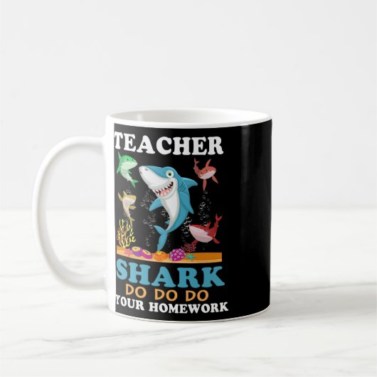 Mug Enseignant Shark Faites vos devoirs (Gauche)
