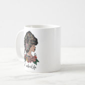 Mug Enseignant Vie Black Femme Afro Fille (Devant gauche)