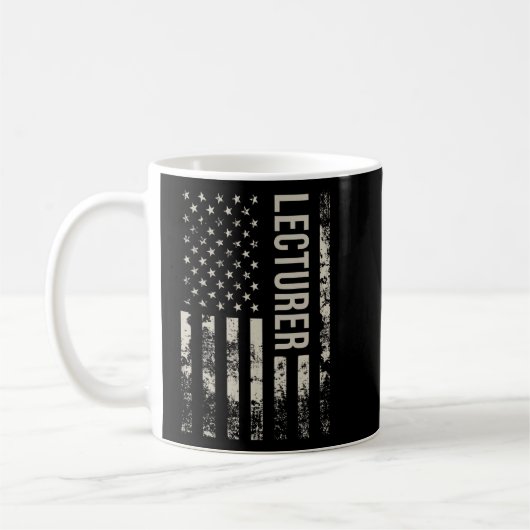 Mug Enseignant vintage du drapeau américain (Gauche)