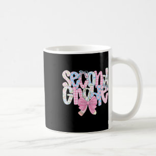 Mug Enseignante de deuxième année Preppy Bleu Floral C