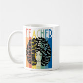 Mug Enseignante noire afro rétro cool Histoire des Noi (Gauche)