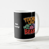 Mug Enseignants Aimer Cerveaux Zombie Mains Coeur Hall (Devant droit)