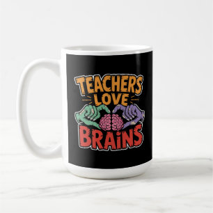 Mug Enseignants Aimer Cerveaux Zombie Mains Coeur Hall