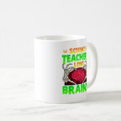 Mug Enseignants Cerveaux Squelette Coeur main Hallowee (Devant droit)