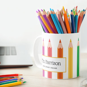 Mug Enseignants Crayons couleur arc-en-ciel Personnali