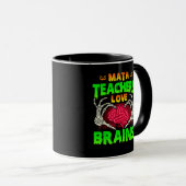Mug Enseignants en mathématiques Cerveaux Squelette Co (Devant droit)