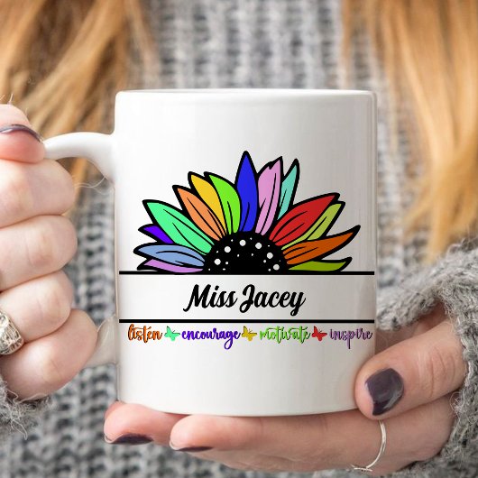 Mug Enseignants fleur sauvage Appréciation, enseignant